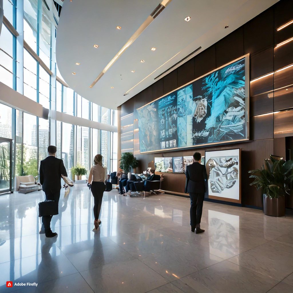Commercial Lobby Video Display Wall