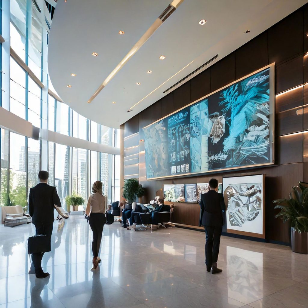 Commercial Office Building Lobby Video Display Wall