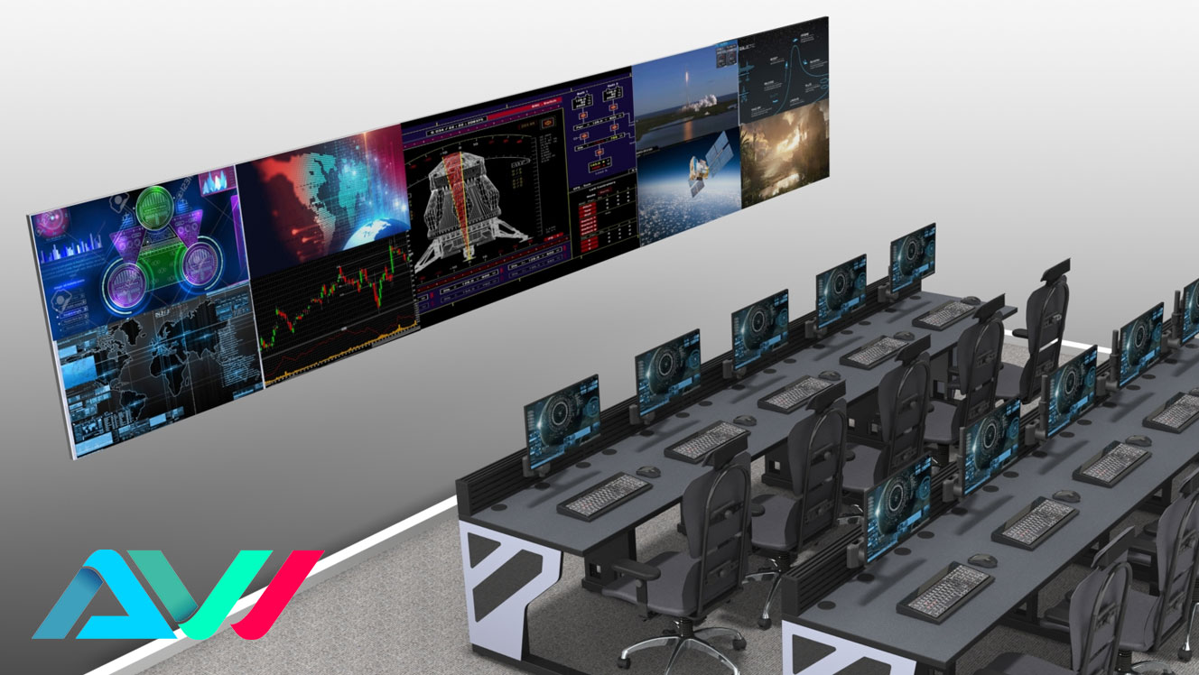 mission-critical monitor wall in control room display environment