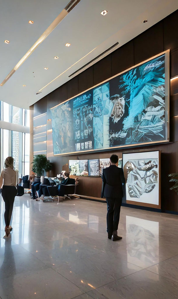 control room monitor walls in a commercial office building